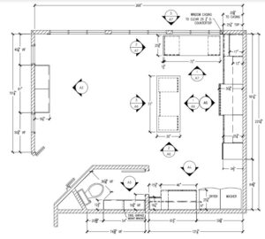 cad drawing of cabinets