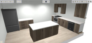 3D pre-finished wood veneer kitchen